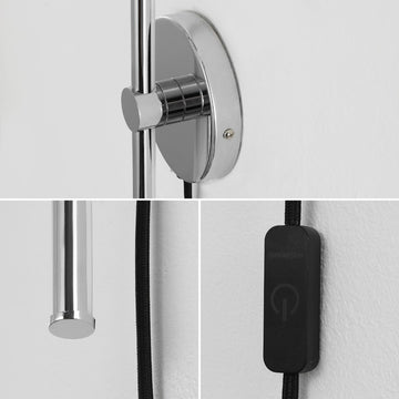 Anton 27.25" Modern Minimalist Iron Adjustable Bar Integrated LED Plug-In Sconce